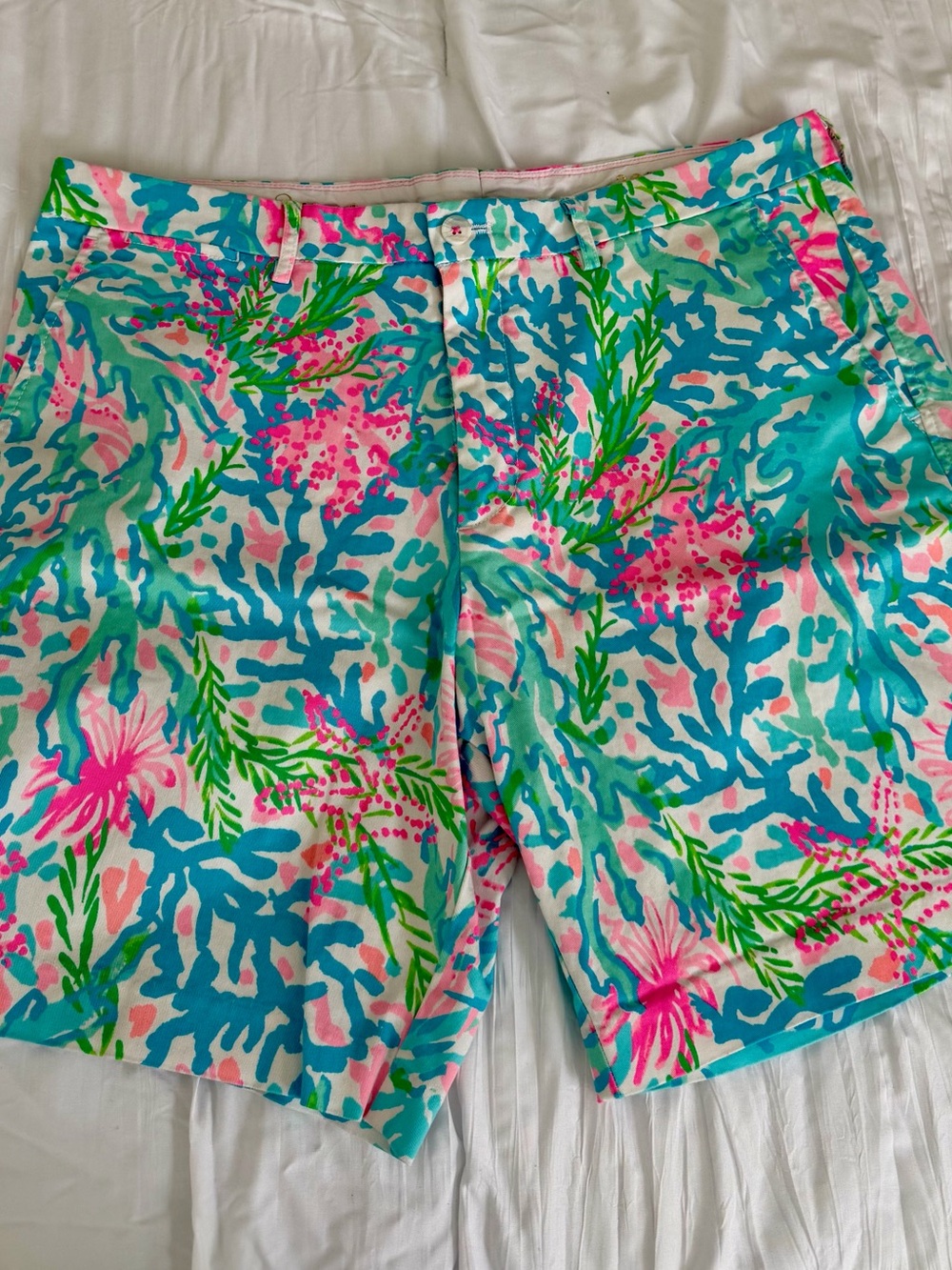Lilly Pulitzer Vibrant Floral Print Shorts - Pink, Turquoise & Green
